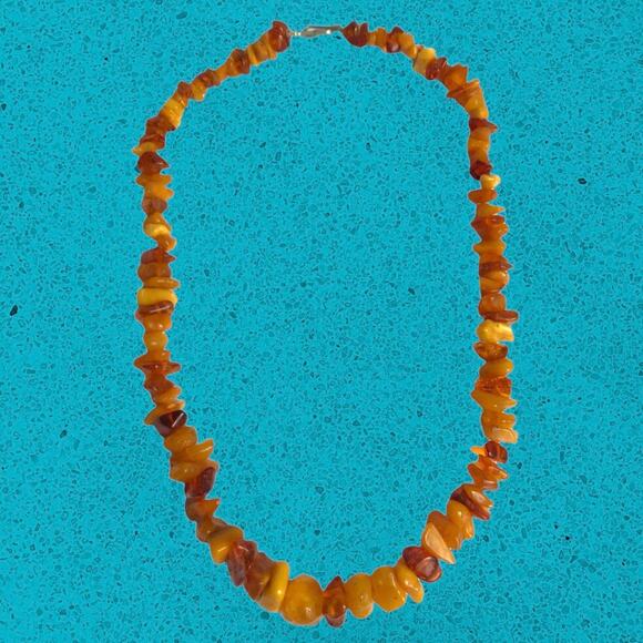 Vintage Genuine Natural Amber 1940's Necklace 26 Grams 17” Mint Condition - Picture 2 of 10